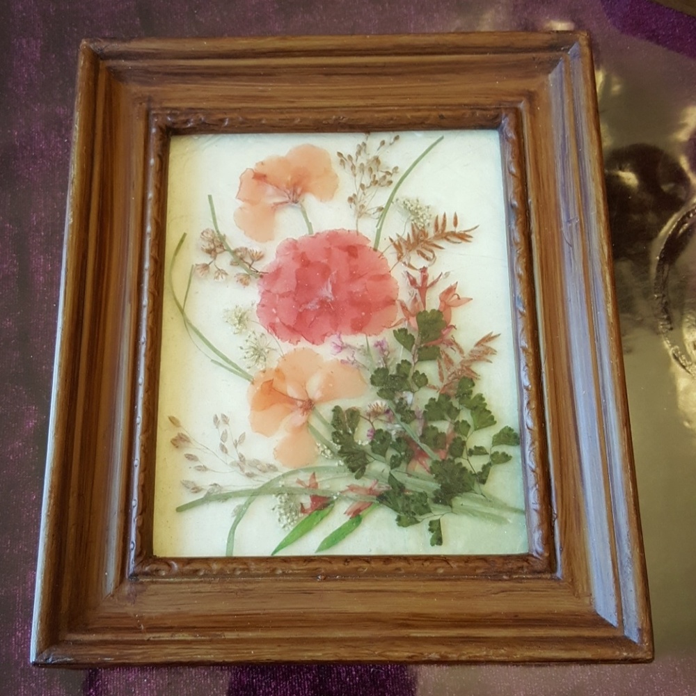 Real Pressed Flower Plated Picture.